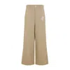 Marni Rose Embroidered Cotton Gabardine Pants In Nude