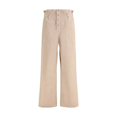 Marni Beige Cotton Casual Pants In Brown