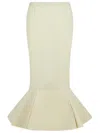 Marni Cotton Skirt With Elastic Waistband And Flared Hem In Neutral
