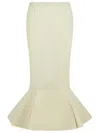 Marni Cotton Skirt With Elastic Waistband And Flared Hem In Neutral