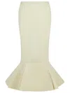 Marni Cotton Skirt With Elastic Waistband And Flared Hem In Neutral