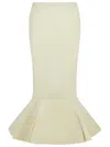 Marni Cotton Skirt With Elastic Waistband And Flared Hem In Neutral