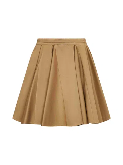 MARNI BEIGE COTTON TWILL MINI SKIRT