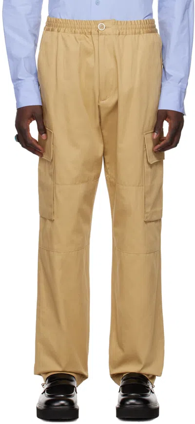 Marni Beige Drawstring Cargo Pants In 00m02 Pompeii