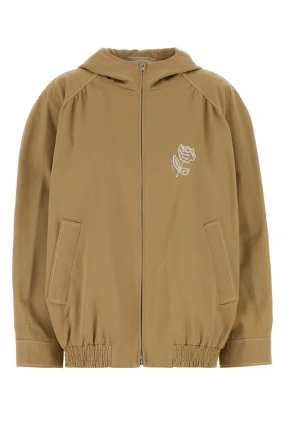 Marni Beige Drill Jacket In Brown