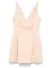 Marni Duchess Satin Mini Dress In Beige