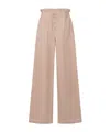 Marni Beige Gabardine Trousers With Paperbag Waist In Multi