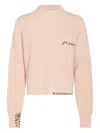 Marni Ribbed Knit Crewneck Dropped Shoulders In Neutral