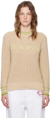 Marni Beige '' Patches Sweater In 00w06 Ivory