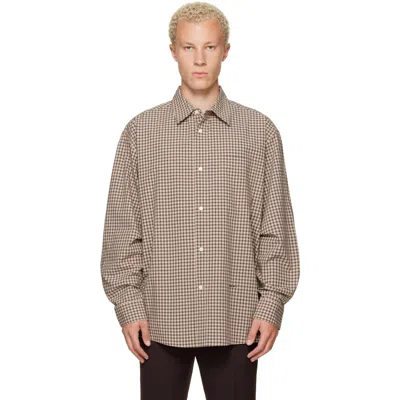 Marni Beige Micro-check Shirt In Multi