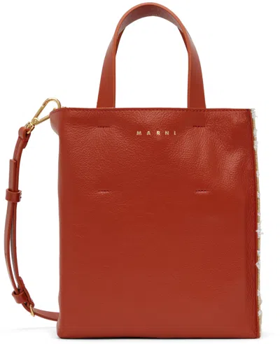 Marni Beige Mini Museo Messenger Bag In Z626r Lily White/tab