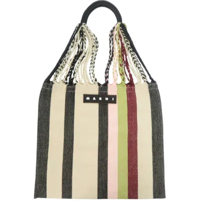 Pre-owned Marni Beige Multi-color Polyester Tote Bag () In Beige, Multi-color