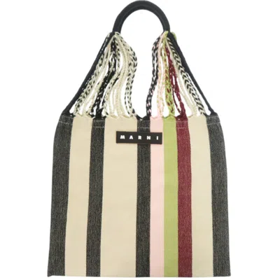 Pre-owned Marni Beige Multi-color Polyester Tote Bag () In Beige, Multi-color