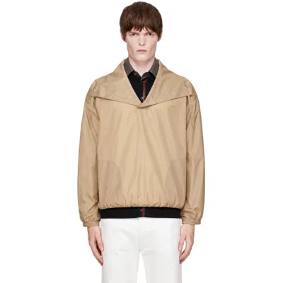 Marni Beige Nylon Funnel Neck Jacket In Black