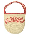 Marni Beige Paper Shoulder Bag In Neutral