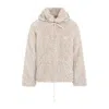 Marni Giacca In Ecopelliccia Con Cappuccio Removibile In Neutrals