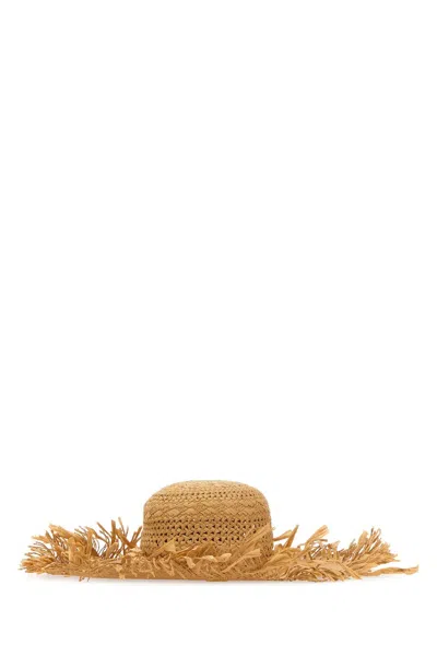 Marni Beige Raffia Hat In Brown