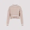 Marni Distressed Cropped Knitted Sweater In Pink