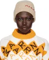 Marni Beige Shetland Wool Beanie In 00w32 Moccasin