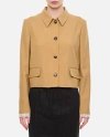 Marni Cropped Virgin Wool Blend 4 Buttons Blazer In Beige