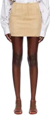 Marni Beige Soft Suede Miniskirt In 00c15 Pale Peach