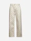 Marni Beige Striped High Waist Jeans