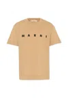 Marni Beige T-shirt For Kids With Logo In Neutral