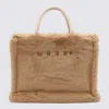 Marni Small Rectangular Basket Bag With Plush Faux Fur Fabric In Neutral