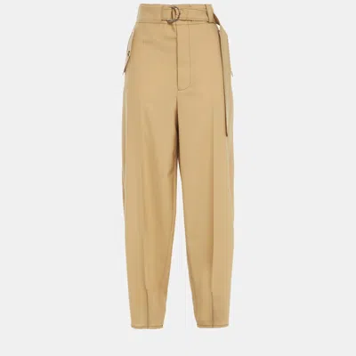 Pre-owned Marni Beige Virgin Wool Tapered Pants Size 44