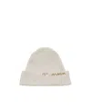 Marni Beige Wool-cashmere Beanie With  Mending