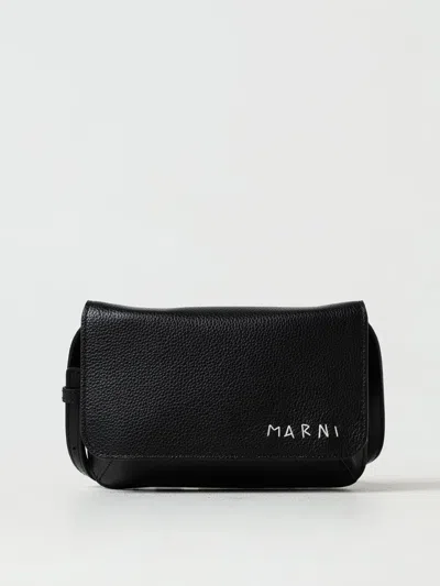 Marni Shoulder Bag With Logo In Black