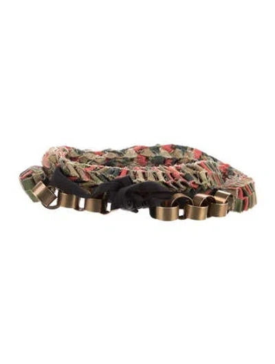 Pre-owned Marni Belt In Green/neutrals/red