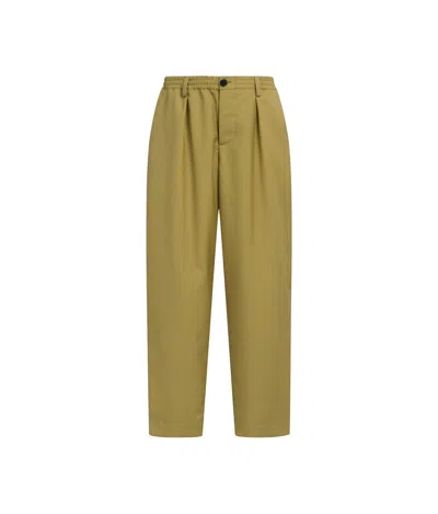 Marni Pleat-detail Tapered Trousers In Green