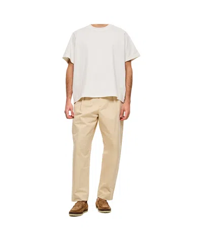 Marni Beige Organic Gabardine Trousers With Drawstring Waist