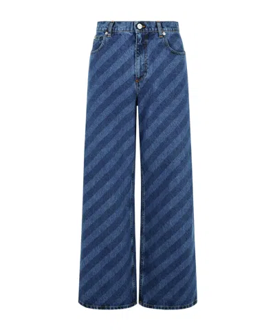 Marni Logo-print Cropped Straight-leg Jeans In Blue