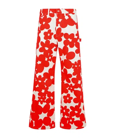 MARNI MARNI FLORAL PRINTED FLARED PANTS
