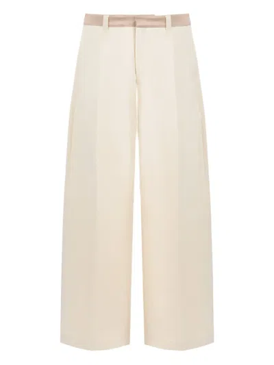 Marni Belt-loop Logo-patch Trousers In Brown