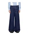 Marni Navy Elasticized Trousers In Black