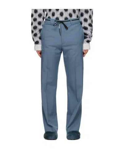 Marni Belt-loop Trousers In Blue