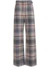Marni Belted Check-print Trousers In Blue