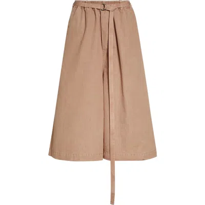 Marni Belted Cotton Twill Culottes In Animal Print