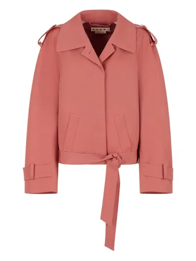 Marni Belted Jacket In Pink
