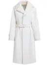 Marni Belted Leather Coat In White