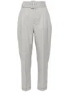 Marni Belted Tailored Trousers In Grey
