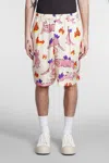 Marni Multicolor Printed Silk Bermuda Shorts In Diw06