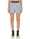 Marni Bermuda Shorts With Stripe Pattern In Blue