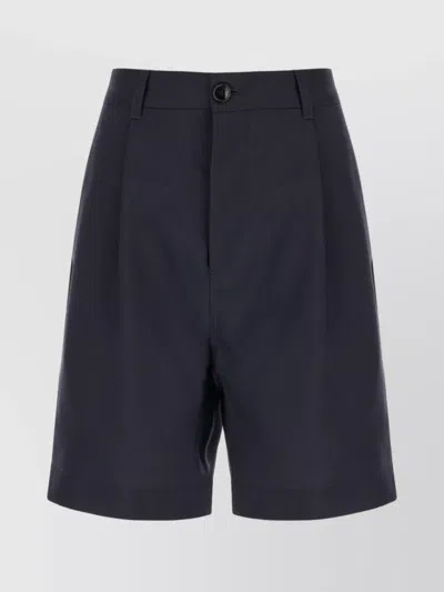 Marni Bermuda Wool Shorts Front Pleats In Black