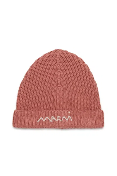 Marni Wool-blend Knit Beanie In Pink