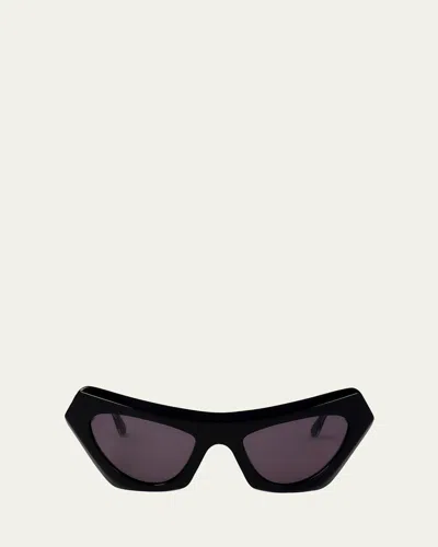 Marni Beveled Acetate Cat-eye Sunglasses In Black