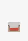 Marni Bi-fold Color-block Leather Wallet In Beige